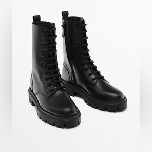Never worn Massimo Dutti combat boots.